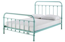 Collection Betsy Vintage Hospital Double Bed Frame-Duck Egg